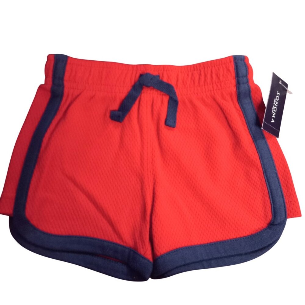 Sonoma Life + Style Size 0-3M Shorts Baby Boy Red Blue Athletic Cotton NEW